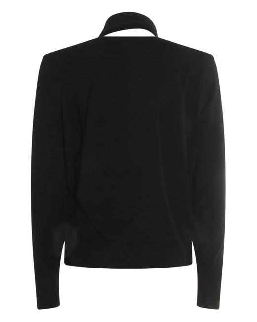 Zanone Black Neck-Tie Sweater