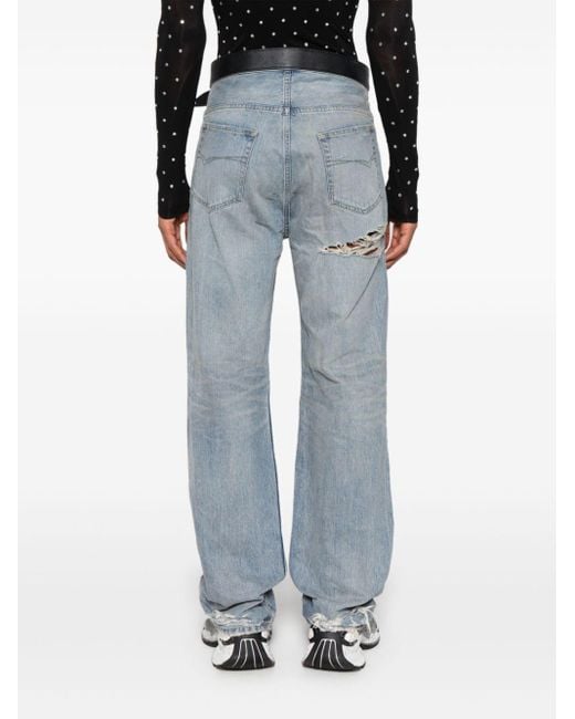 Balenciaga Blue Integrated-Belt Jeans