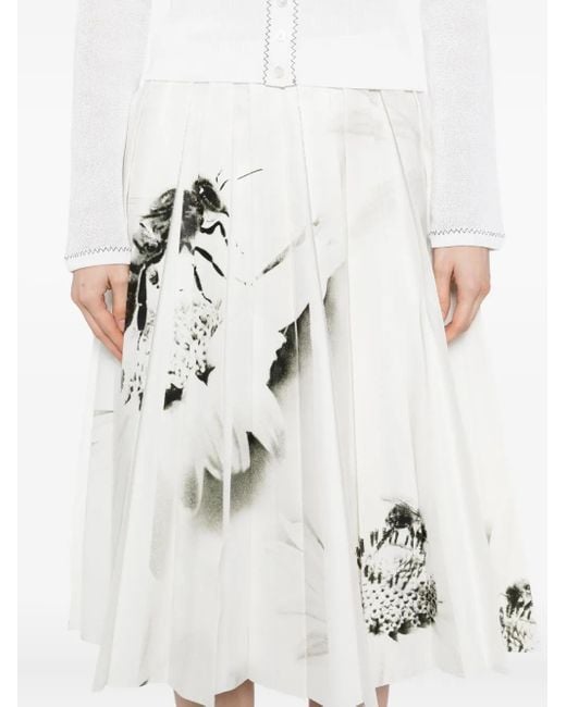 Tory Burch White Graphic-Print Skirt