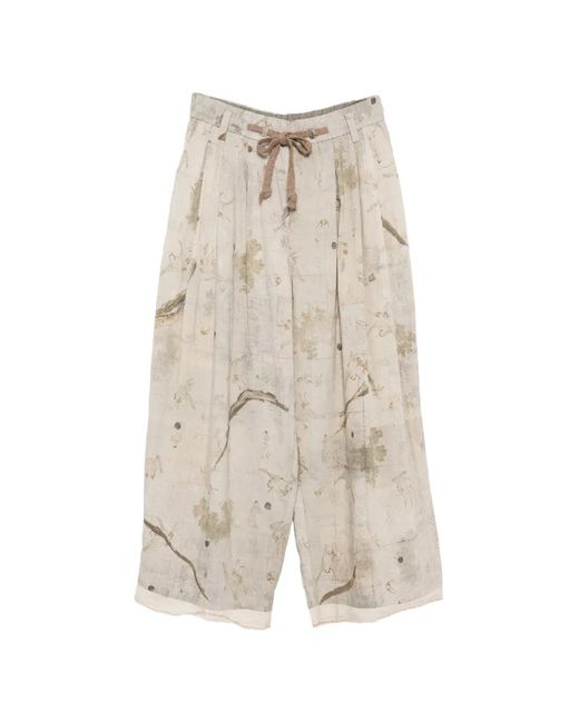 Ziggy Chen White Graphic-Print Trousers for men