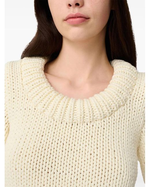 Axel Arigato White Balloon-Sleeve Round-Neck Sweater