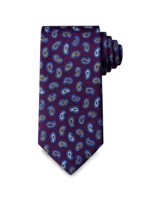 Bona Furtuna Blue Paisley-Print Tie for men