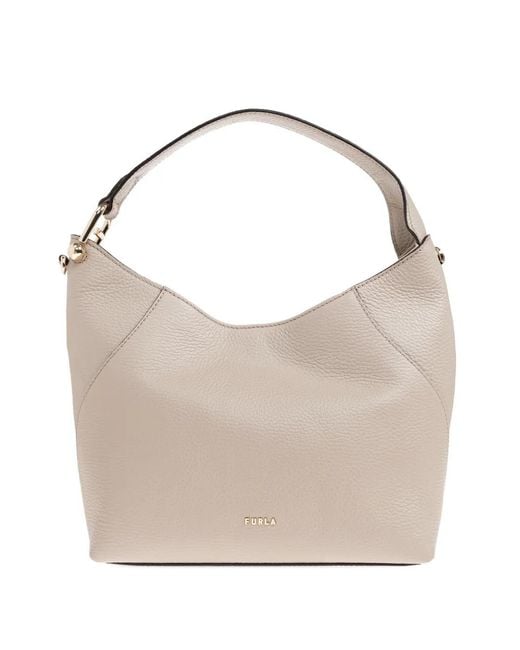 Furla White Medium Lara Shoulder Bag