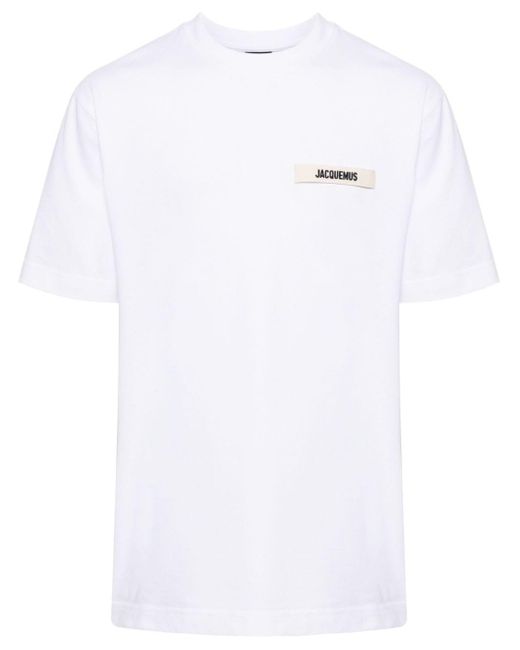 Jacquemus Gros Grain Logo T-shirt In White for men