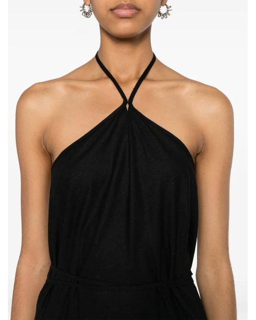 Baserange Black Ligo Silk Midi Dress