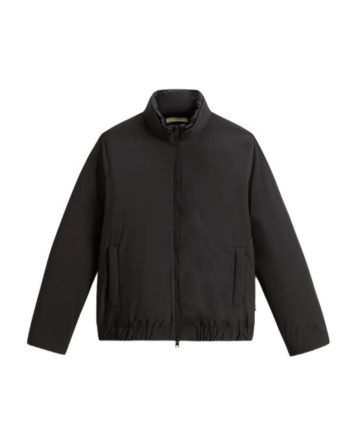 Woolrich Black High-Neck Bomber Padded Jacket for men