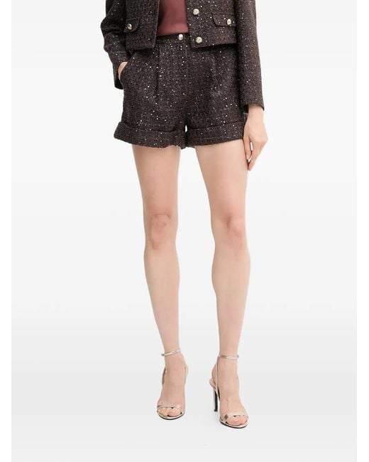 GAUDI Black Sequins-Embellished Button-Fastening Shorts