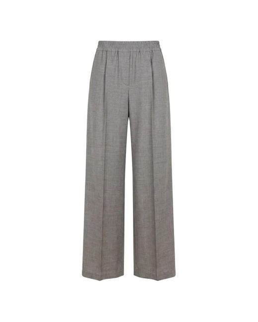 Brunello Cucinelli Gray Pleated Elasticated-Waist Trousers