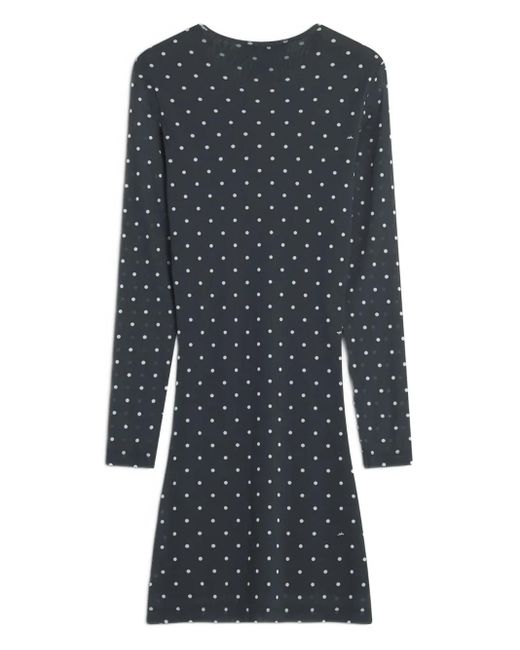 Maison Kitsuné Gray Long-Sleeve Mini Dress