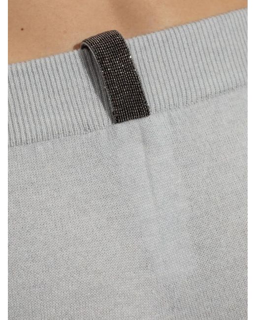 Fabiana Filippi Gray Ribbed-Waistband Trousers