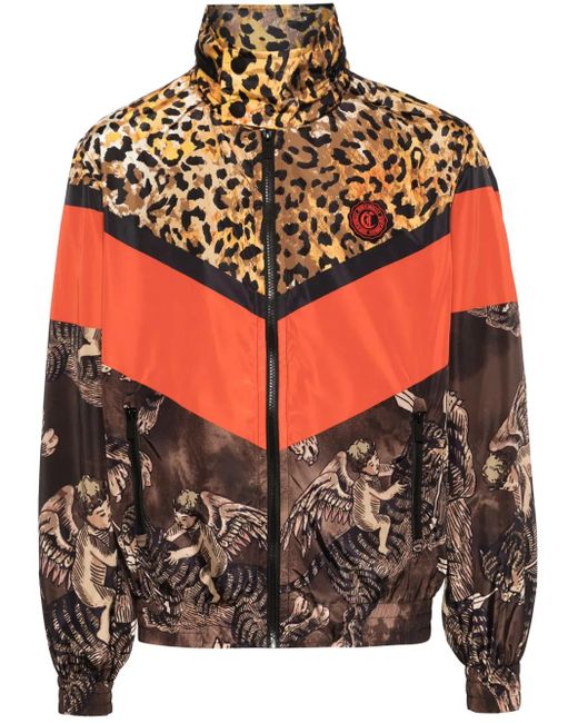 Just Cavalli Orange Angel Tiger-Print Bomber Jacket for men