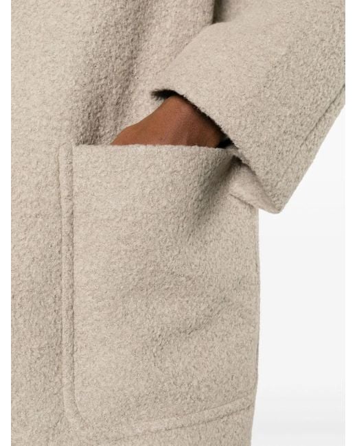 AMI Natural Bouclé Coat
