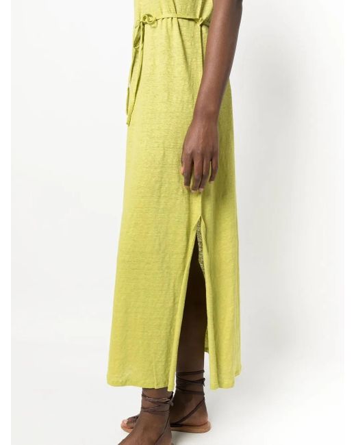 Majestic Filatures Yellow U-Neck Short-Sleeve Dress