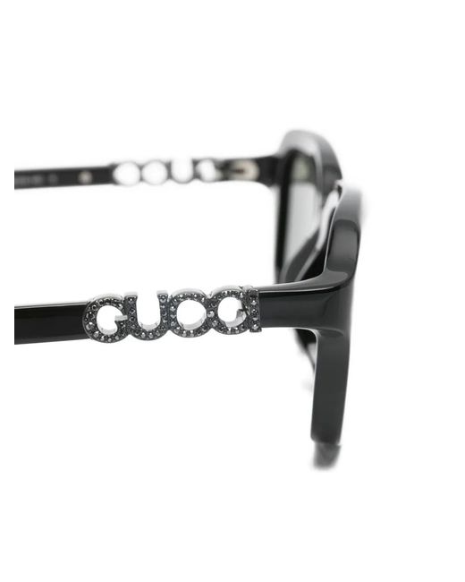 Gucci Gray Logo Rectangle Sunglasses