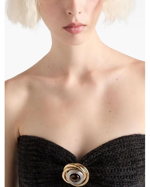 Prada Black Ribbed Bandeau Top