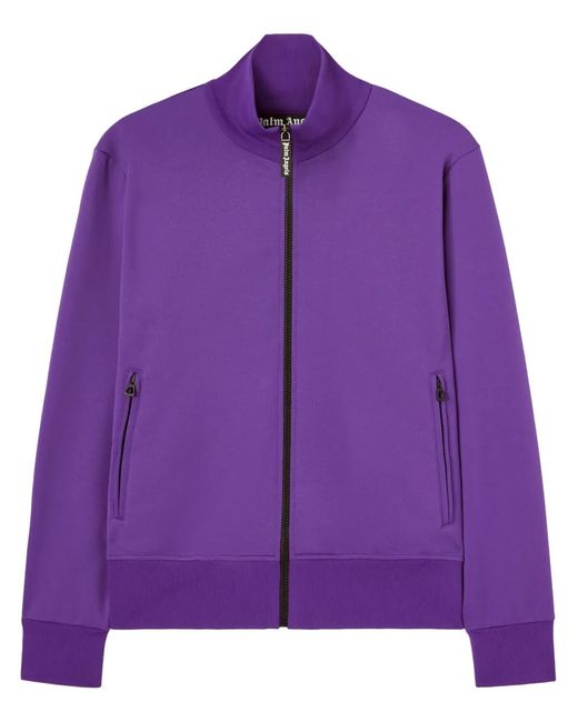 Palm Angels Purple Back Curved Logo Track Jacket for men