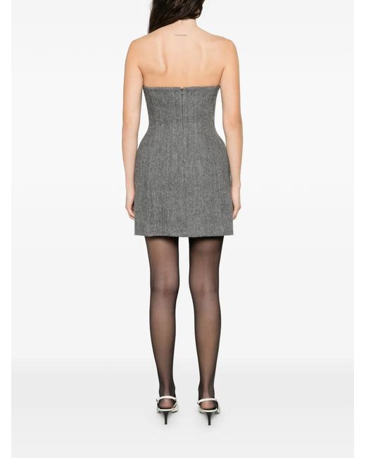 Self-Portrait Gray Sleeveless Mini Dress