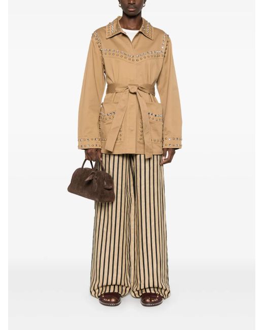 P.A.R.O.S.H. Natural Stud-Embellished Jacket