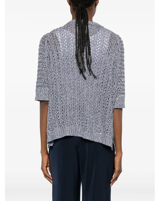 Hemisphere Gray Cardigan En Maille Ajouré