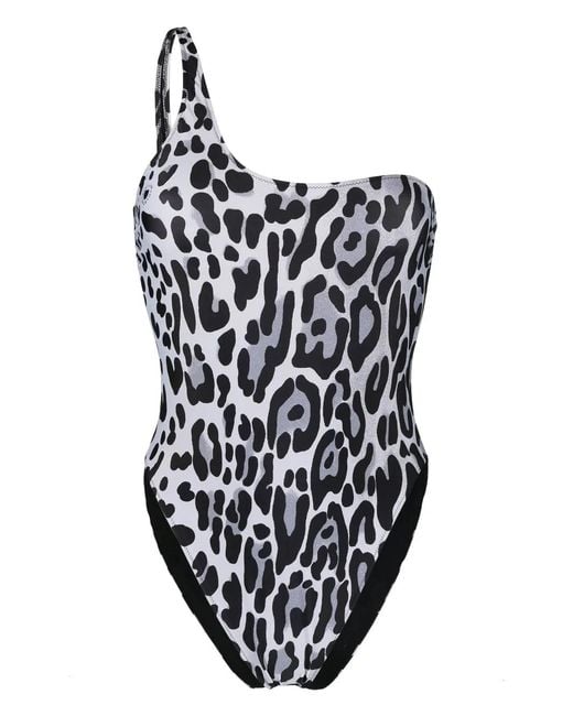 Maillot De Bain Asymétrique À Imprimé Léopard Stella McCartney en coloris Black