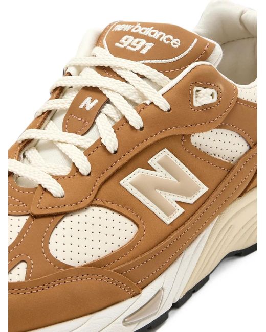 New Balance Brown 991 Suede Sneakers for men