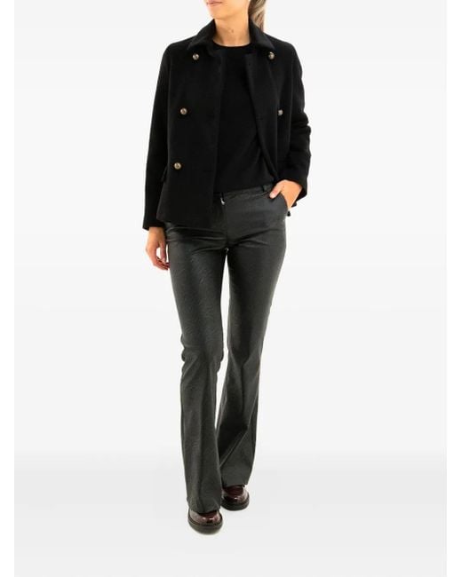Kiltie Black Double-Breasted-Button Jacket