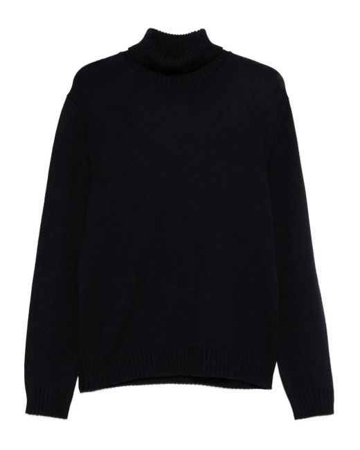Jersey de lana con cuello alto Zanone de hombre de color Black