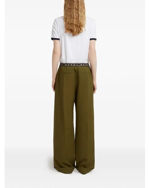 Marni Green Virgin Wool Pants