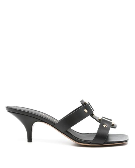 Ferragamo Black Leather Sandals