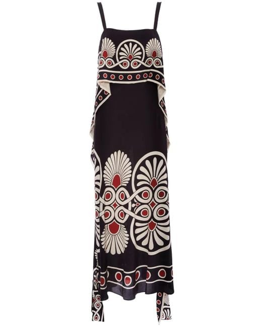 LaDoubleJ White Slip-Around Geometric-Print Dress