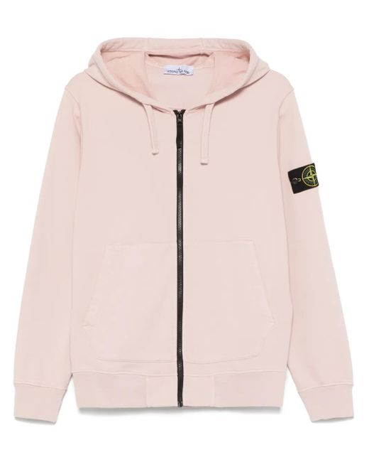 Stone Island Hoodie Met Compass-Logopatch in het Pink voor heren