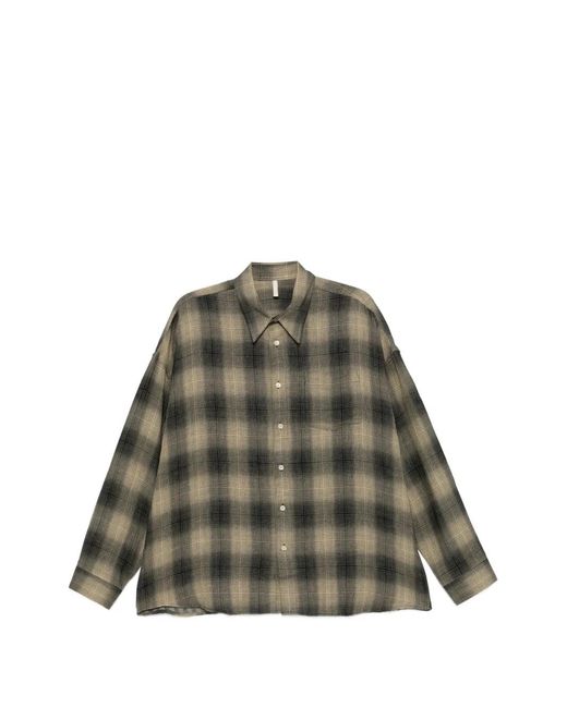 sunflower Green Stable Plaid-Pattern Shirt for men