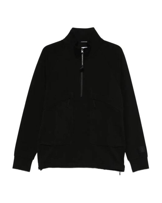 Felpa Con Mezza Zip di C P Company in Black da Uomo