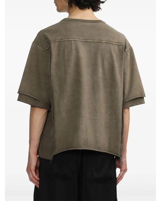 Undercover Green Double-Sleeve Cotton T-Shirt for men
