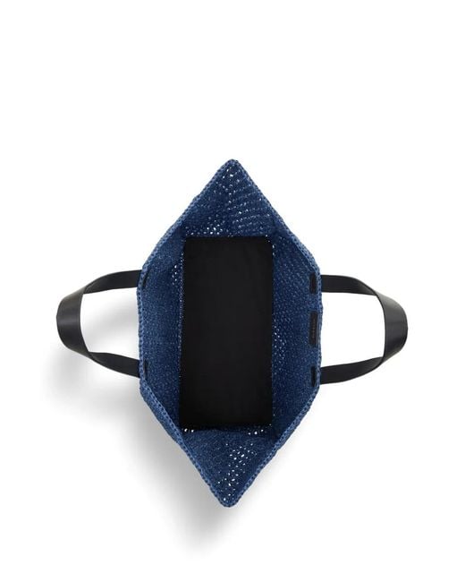 Anine Bing Blue Large Rio Logo-Appliqué Tote Bag