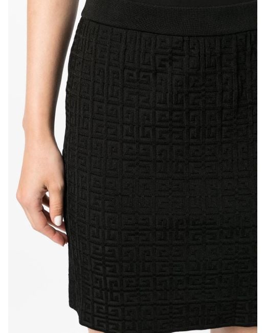 Givenchy Black 4G Monogram-Jacquard Mini Skirt