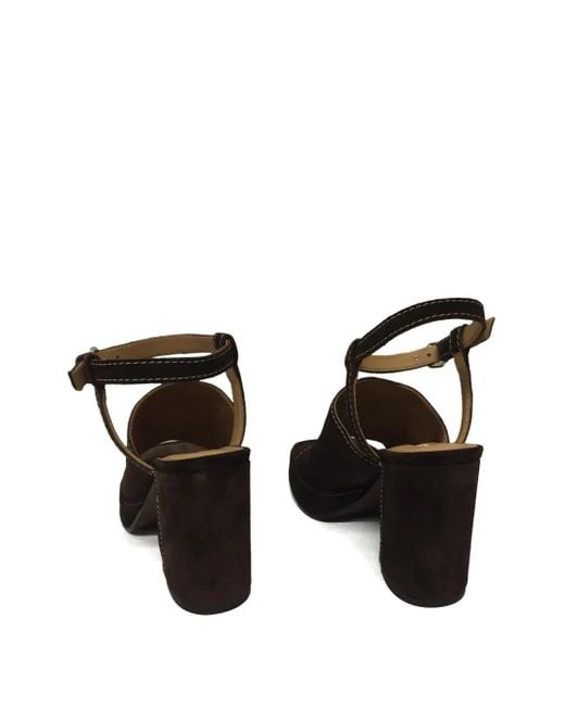 Sartore Black Suede Heeled Sandals