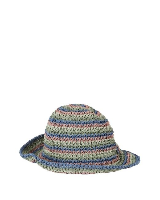Missoni Gray Striped-Pattern Sun Hat