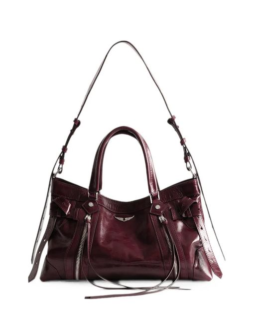 Zadig & Voltaire Purple Madison Small Vintage Patent Bag