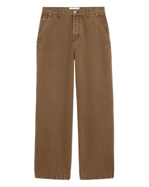 AMI Brown Cotton Large-Fit Jeans