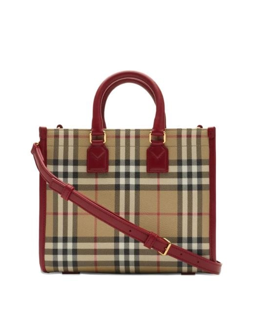 Burberry Red Press-Stud-Fastening Tote Bag