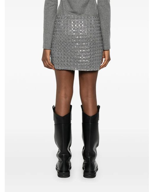 Minijupe Brodée De Perles ROTATE BIRGER CHRISTENSEN en coloris Gray