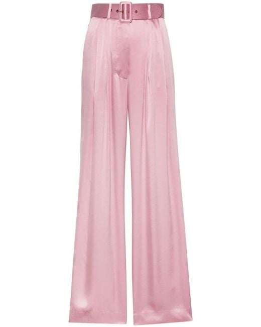 Pantalon ample à taille ceinturée Zimmermann en coloris Pink