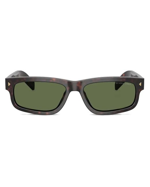 Prada Green Rectangle-Frame Sunglasses for men