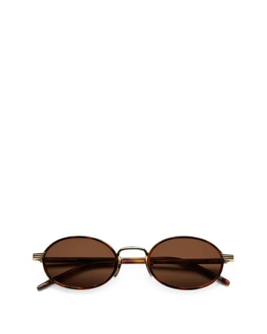 Chimi Brown Lea Oval-Frame Sunglasses