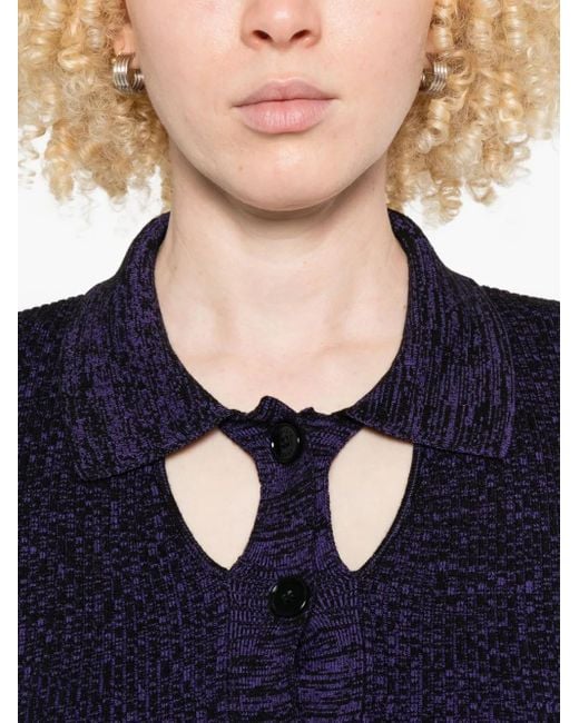 Patrizia Pepe Blue Polo-Neck Knitted Midi Dress