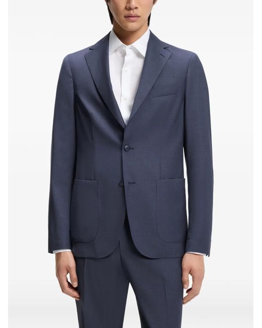 Boss Blue Button-Fastening Blazer for men