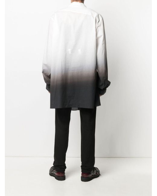 Ann Demeulemeester コットン グラデーション シャツ カラー ホワイト メンズ Lyst