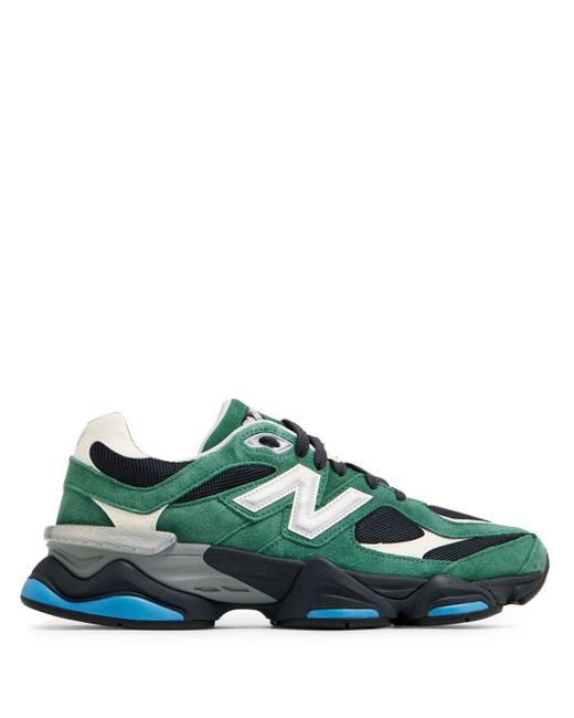 New Balance 9060 Panelled Suede Sneakers in Green for Men | Lyst