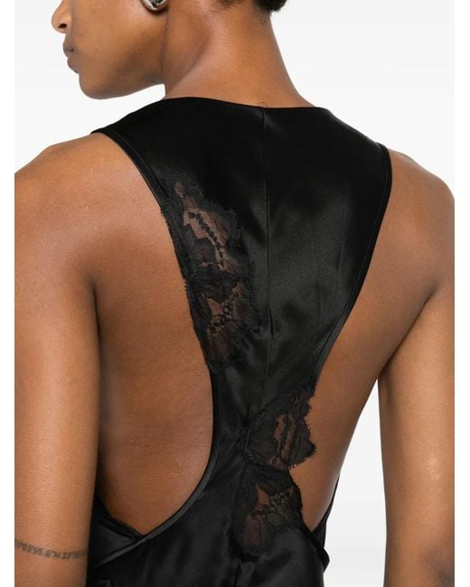 Sir Black Robe Longue Montparnasse À Dos Nageur Et Finitions En Dentelle